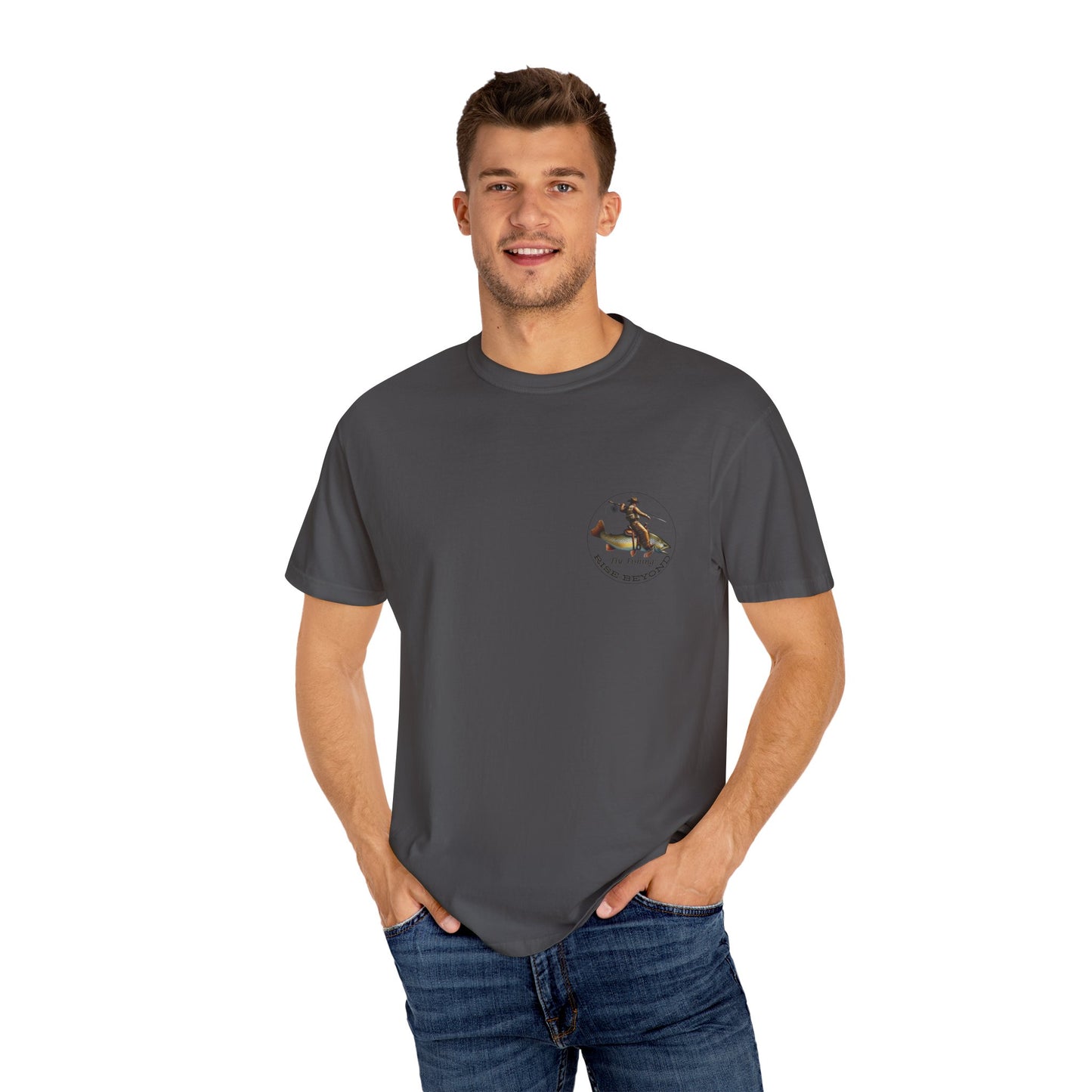 We’re Here for Your Flies – Poncho Trout Fly Fishing Tee Funny Cowboy T-Shirt Outdoorsy Friends