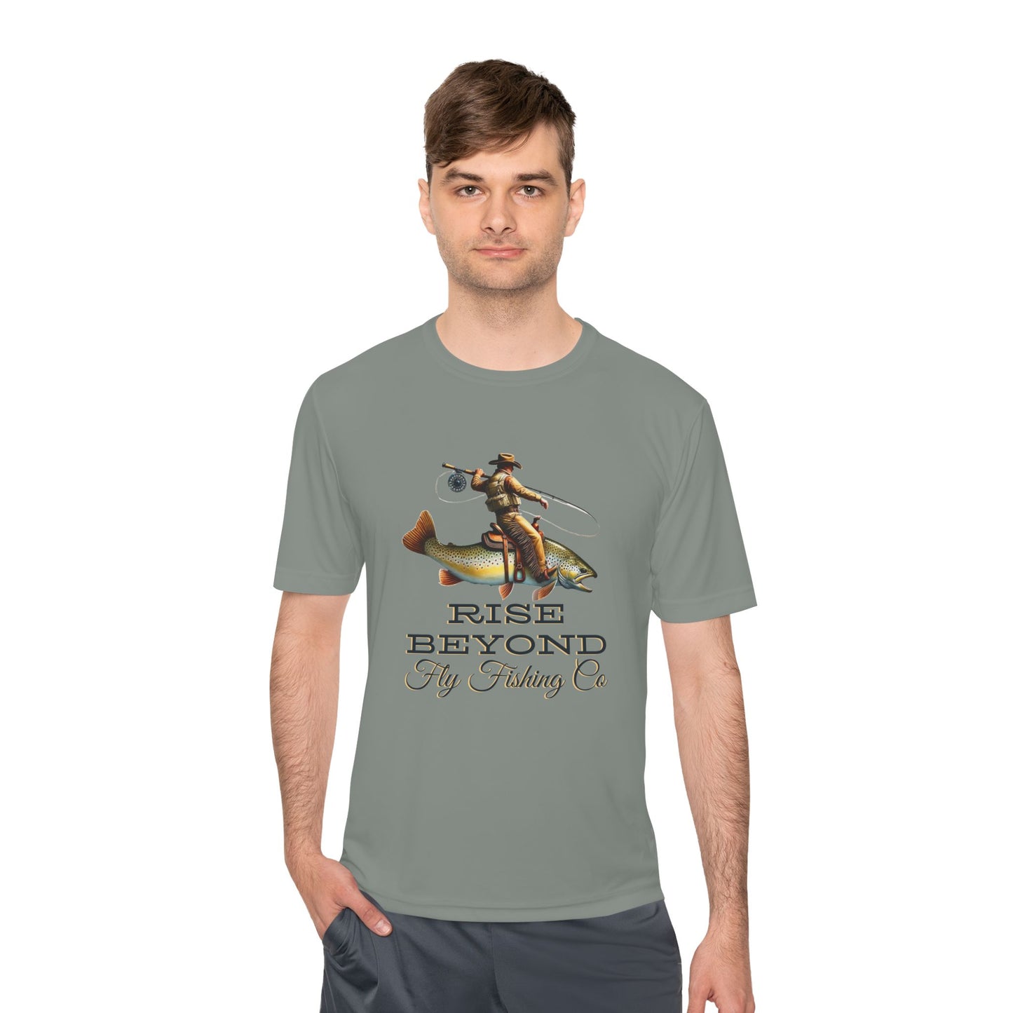 Rise Beyond Cowboy Trout Performance Tee – Moisture Wicking