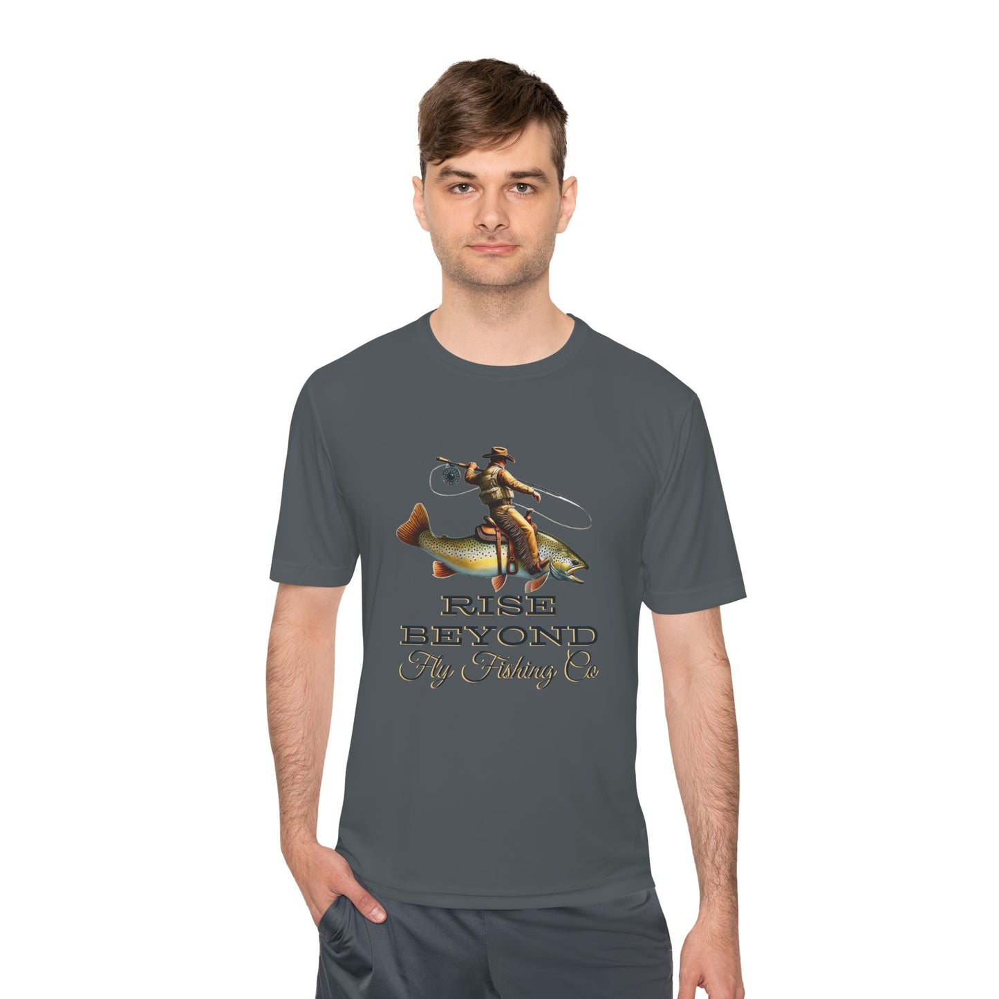 Rise Beyond Cowboy Trout Performance Tee – Moisture Wicking