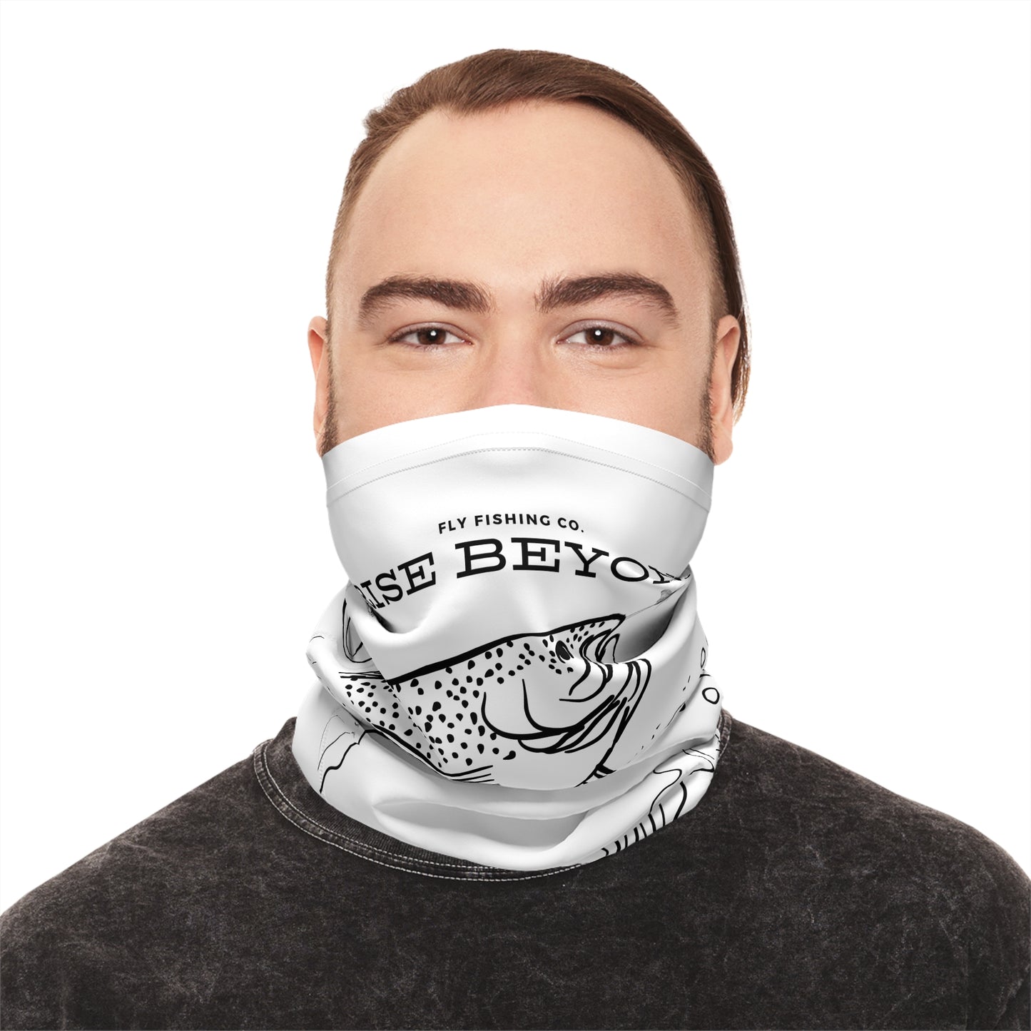 Rise Beyond Trout Head Topo Tube Scarf – Multifunctional Neck Gaiter & Sun Shield for Fishing and Outdoors