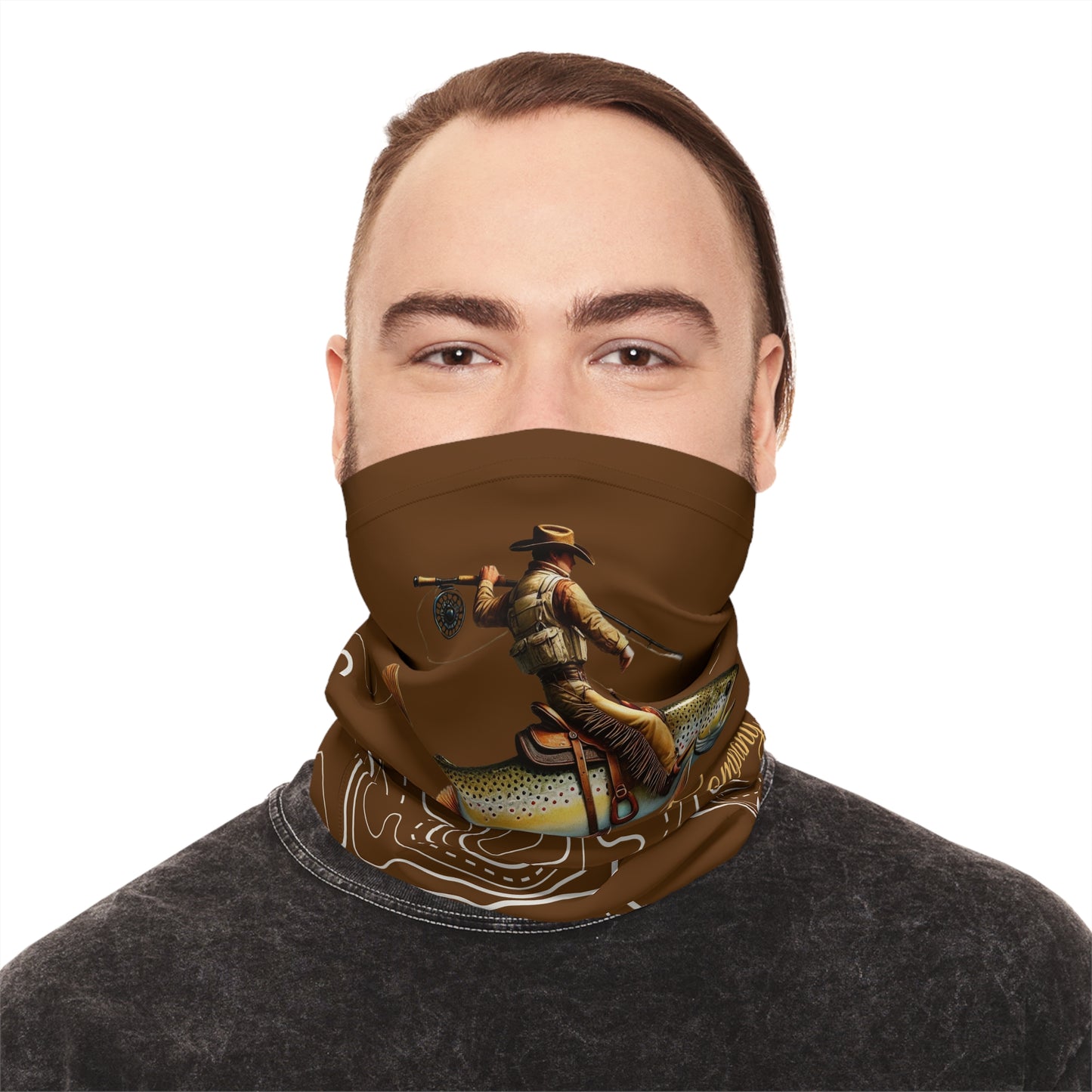 Rise Beyond Cowboy Trout Topo Tube Scarf – Multifunctional Neck Gaiter & Sun Shield