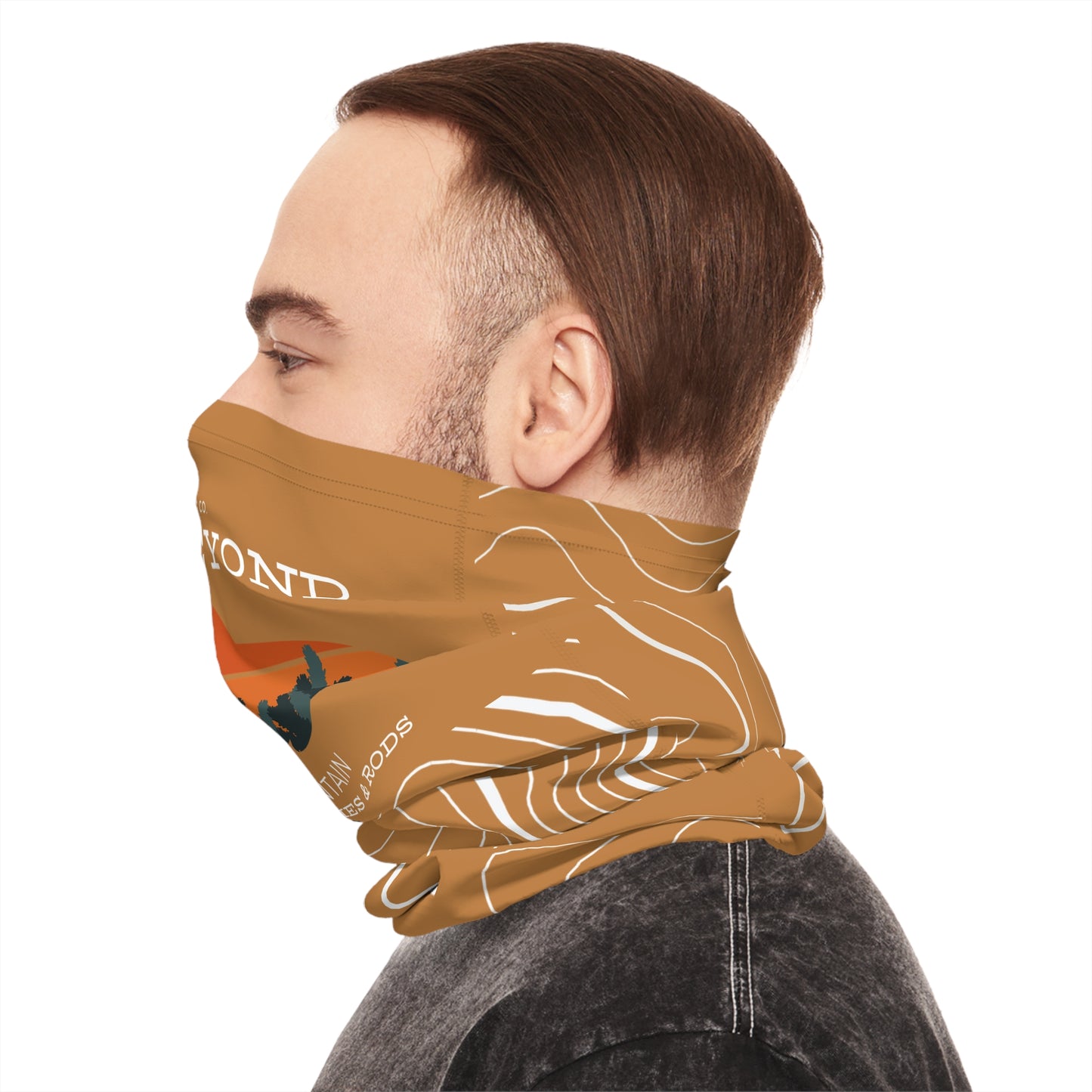 Rise Beyond Rocky Mountain Topo Tube Scarf – Multifunctional Neck Gaiter & Sun Shield