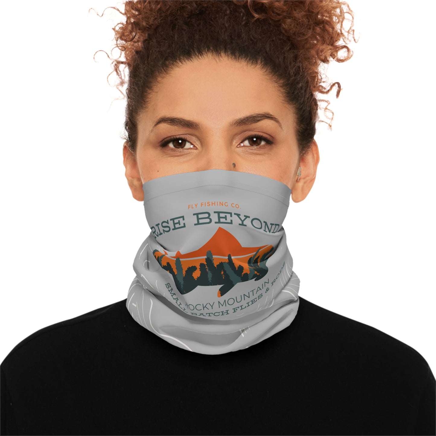 Rise Beyond Rocky Mountain Gray Topo Tube Scarf – Multifunctional Neck Gaiter & Sun Shield