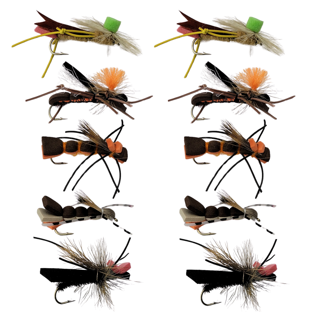 Parachute Hopper Fly Pack – High-Vis Grasshopper Dry Flies