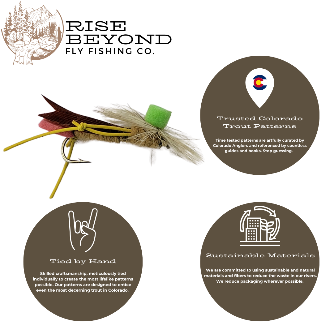 Parachute Hopper Fly Pack – High-Vis Grasshopper Dry Flies