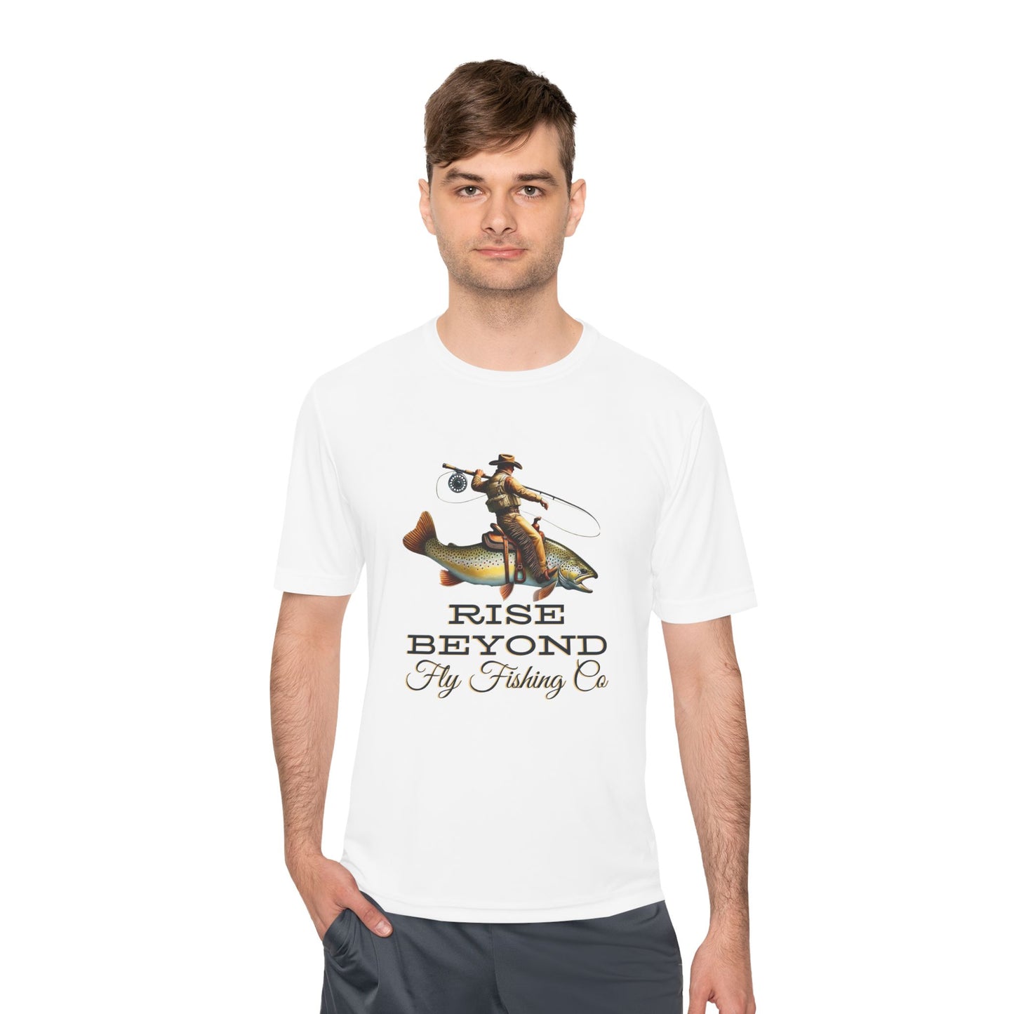 Rise Beyond Cowboy Trout Performance Tee – Moisture Wicking