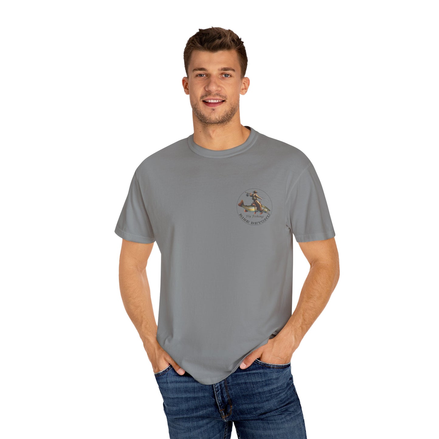 We’re Here for Your Flies – Outlaw Trio Fly Fishing Tee Cowboy Graphic T-Shirt Cowboy Humor