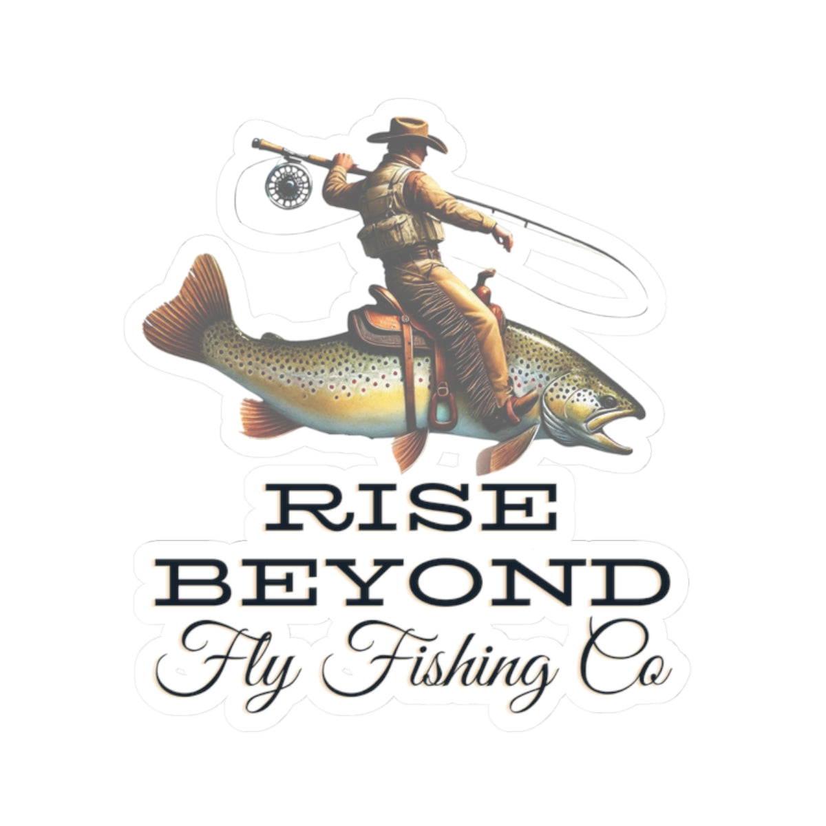 Cowboy Trout Fly Fishing Stickers