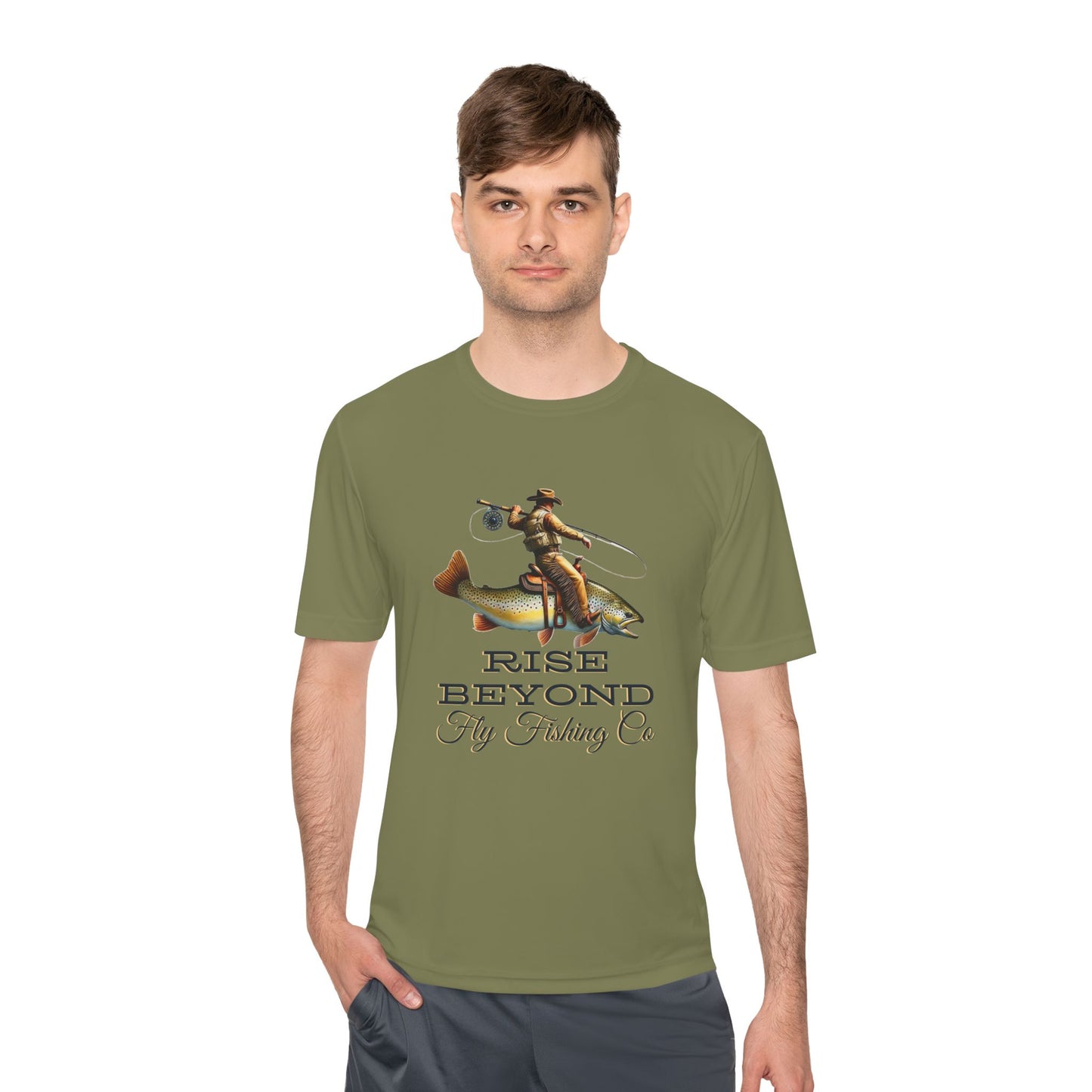 Rise Beyond Cowboy Trout Performance Tee – Moisture Wicking