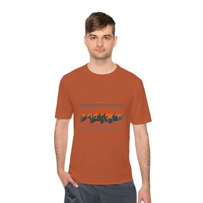 Rise Beyond Rocky Mountain Skyline Trout Tee - Adventure-Ready Unisex Moisture Wicking Tee