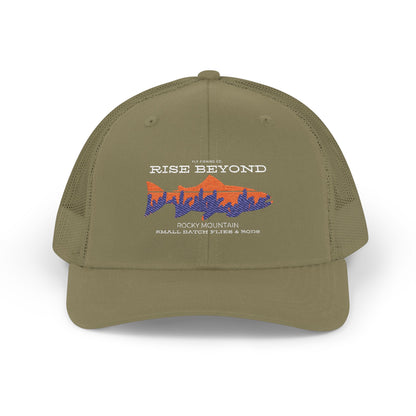 Rise Beyond Embroidered Trucker Cap — Adventure Mesh Snapback