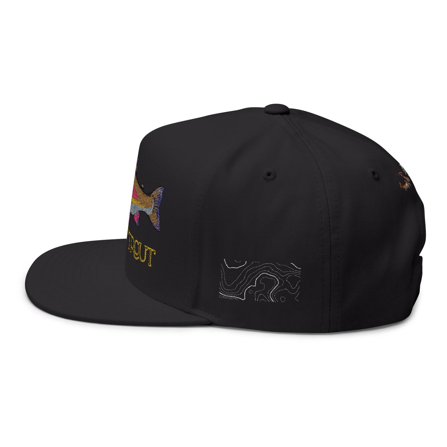 Rainbow Trout Hat | Trout of the Divide Colorado Fly Fishing | Snap Back Flat Bill | Topo