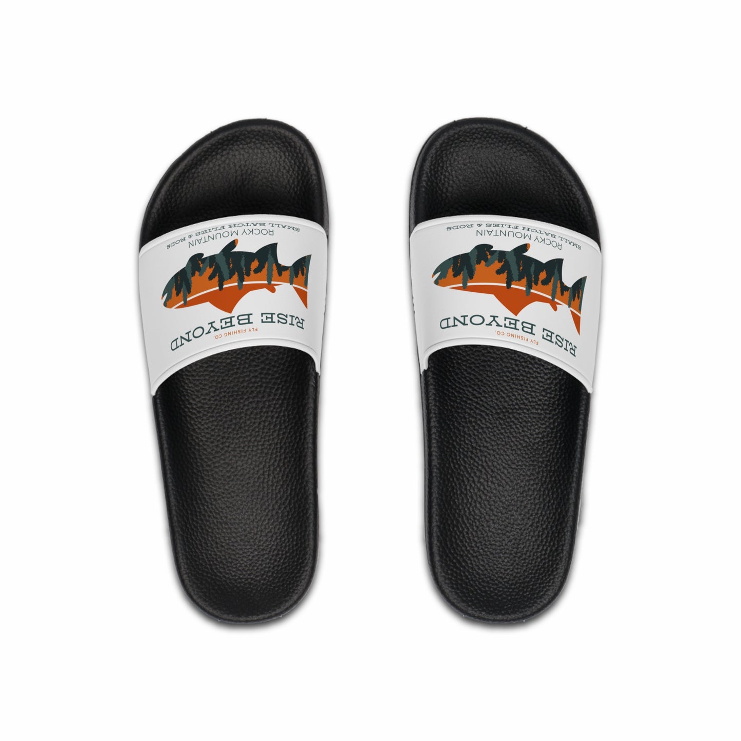 Slide Sandals - 'Rise Beyond' Mountain Graphic Pool Slides for Men
