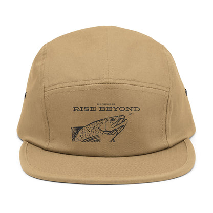 Rise Beyond Fish Embroidered 5-Panel Cap — Outdoor Fishing Hat