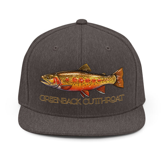 Greenback Cutthroat Trout Snapback Hat — Fishing Cap for Anglers
