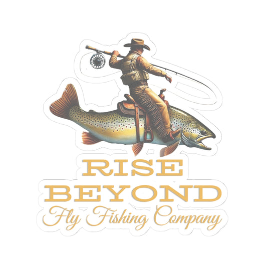 Cowboy Riding Trout Fly Fish Stickers