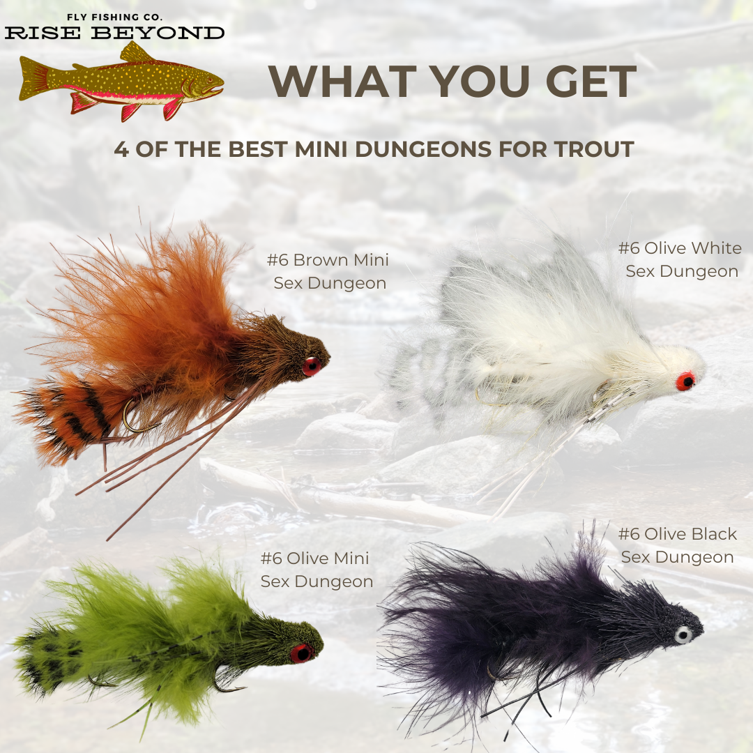 Dungeon Fly Streamer Pack – 4 Articulated Flies for Trophy Trout – Big, Bold & Deadly