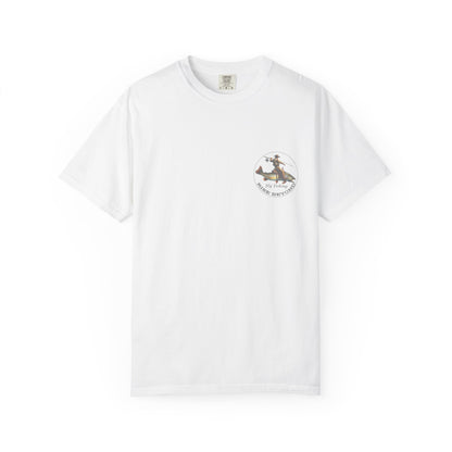 We’re Here for Your Flies – Poncho Trout Fly Fishing Tee Funny Cowboy T-Shirt Outdoorsy Friends