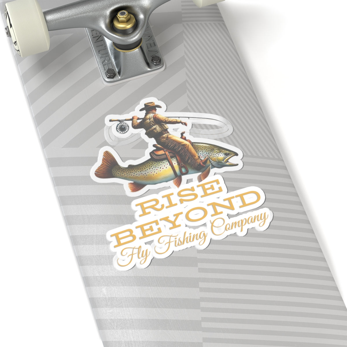 Cowboy Riding Trout Fly Fish Stickers