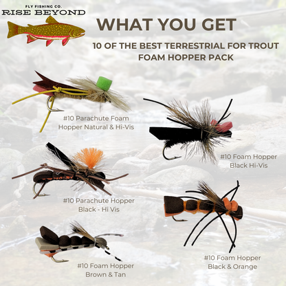 Parachute Hopper Fly Pack –  High-Vis Grasshopper Dry Flies