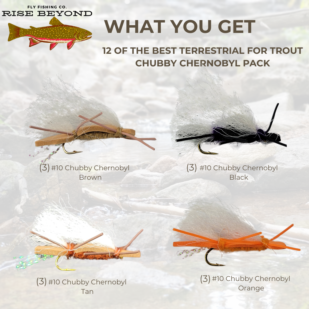 Chubby Chernobyl Hopper Fly Pack – 4 Colors for Trout