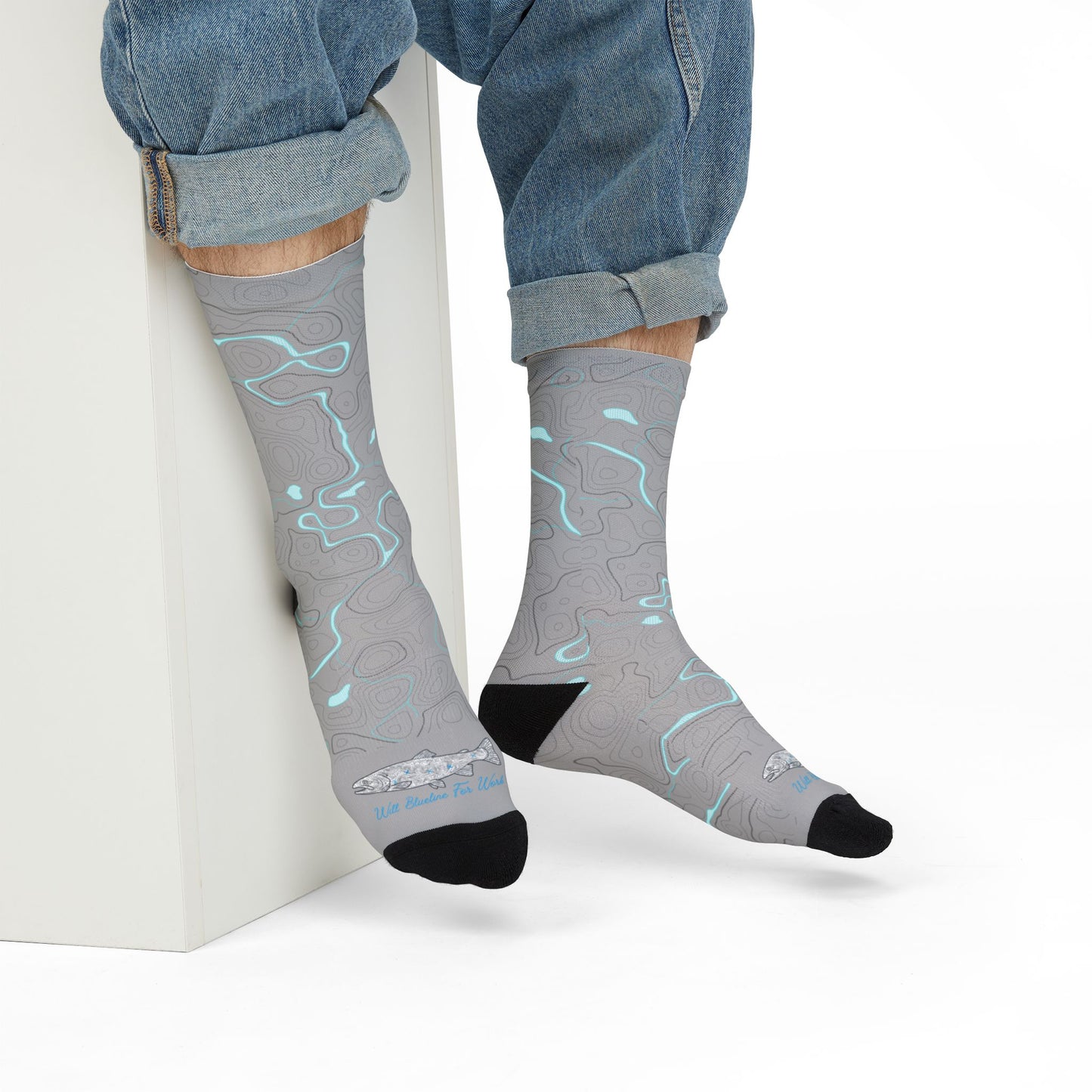 Will Blueline for Work | Topo Flow Fly Fishing Socks | River Worn Performance Crew Socks