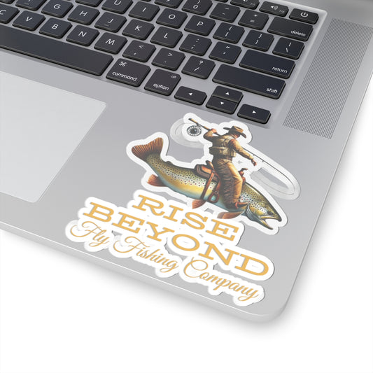 Cowboy Riding Trout Fly Fish Stickers