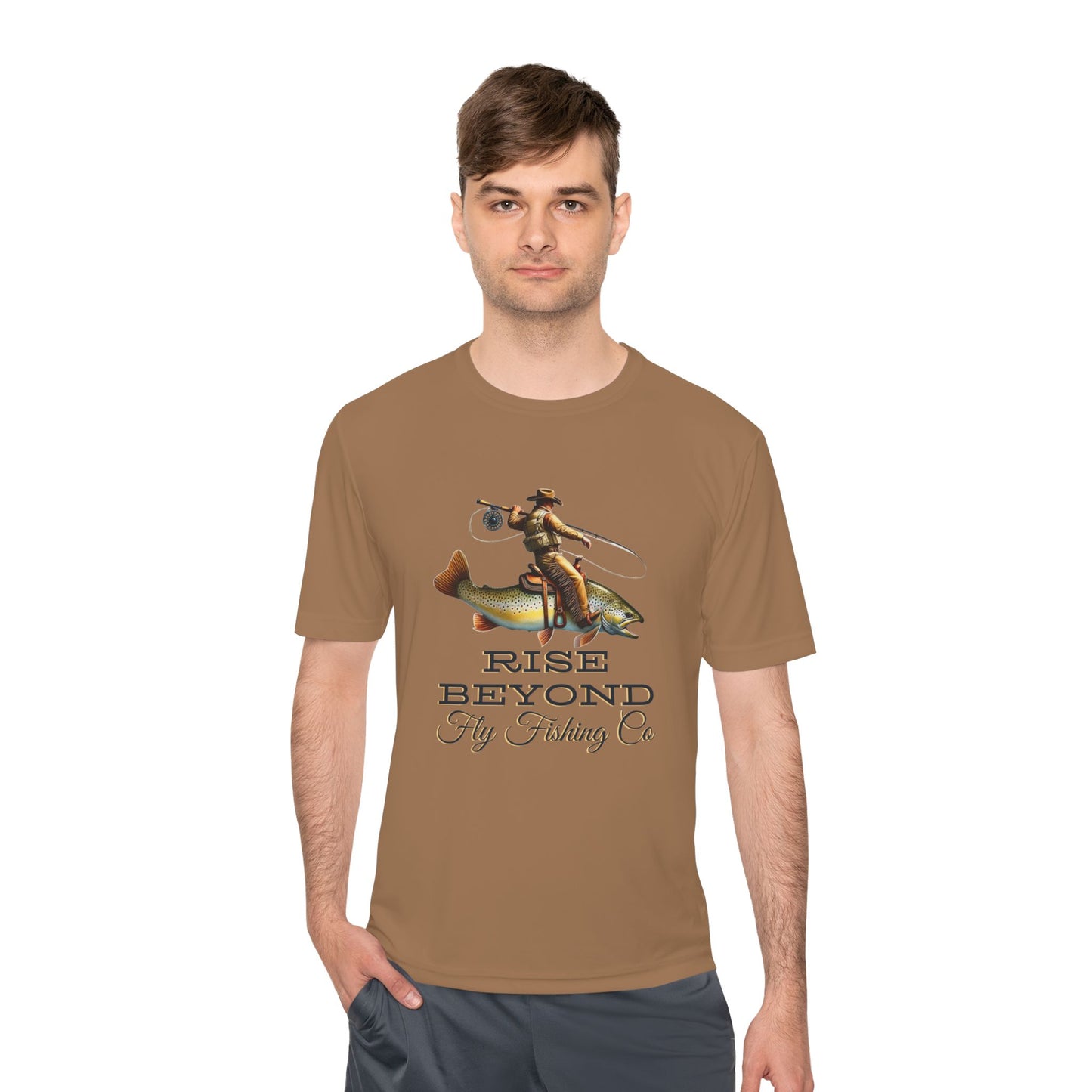 Rise Beyond Cowboy Trout Performance Tee – Moisture Wicking