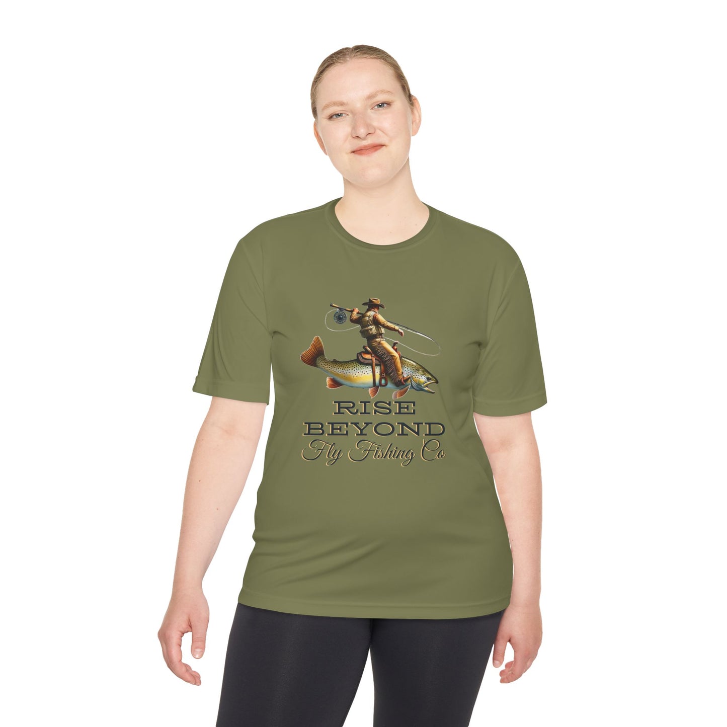 Rise Beyond Cowboy Trout Performance Tee – Moisture Wicking