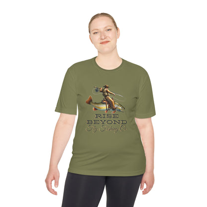 Rise Beyond Cowboy Trout Performance Tee – Moisture Wicking