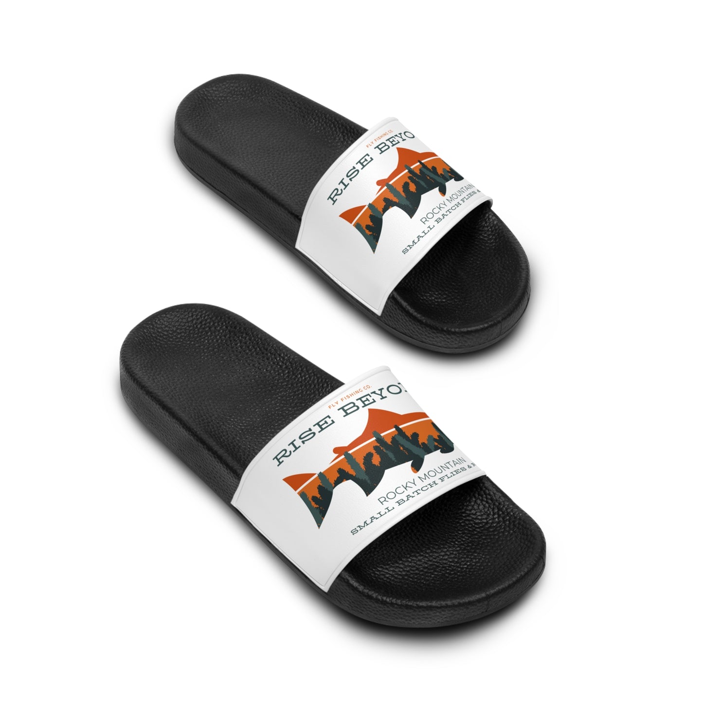 Slide Sandals - 'Rise Beyond' Mountain Graphic Pool Slides for Men