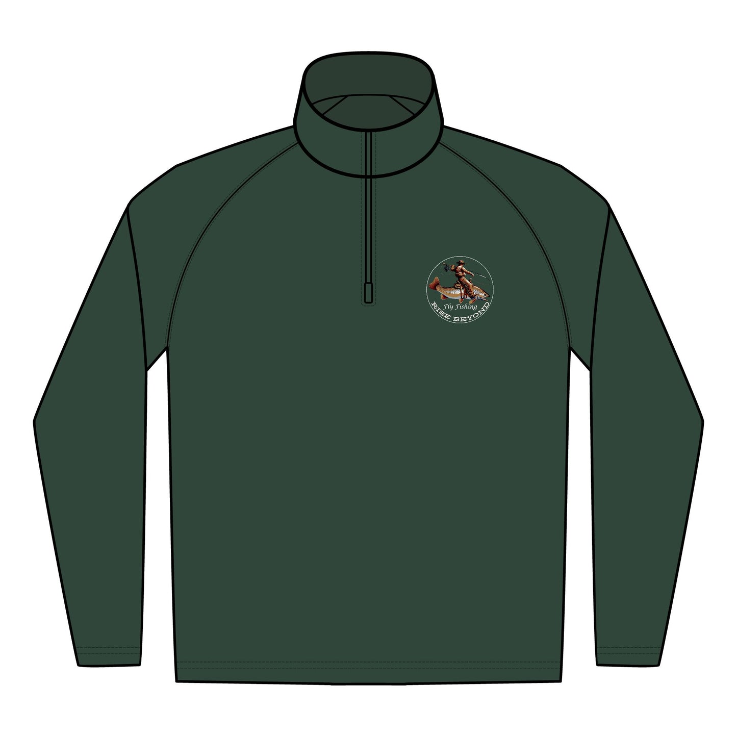 Rise Beyond Cowboy Trout Logo Men's Sport-Wick® Quarter-Zip Pullover