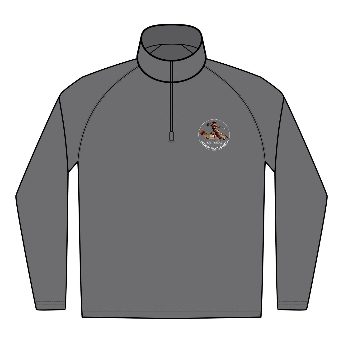Rise Beyond Cowboy Trout Logo Men's Sport-Wick® Quarter-Zip Pullover