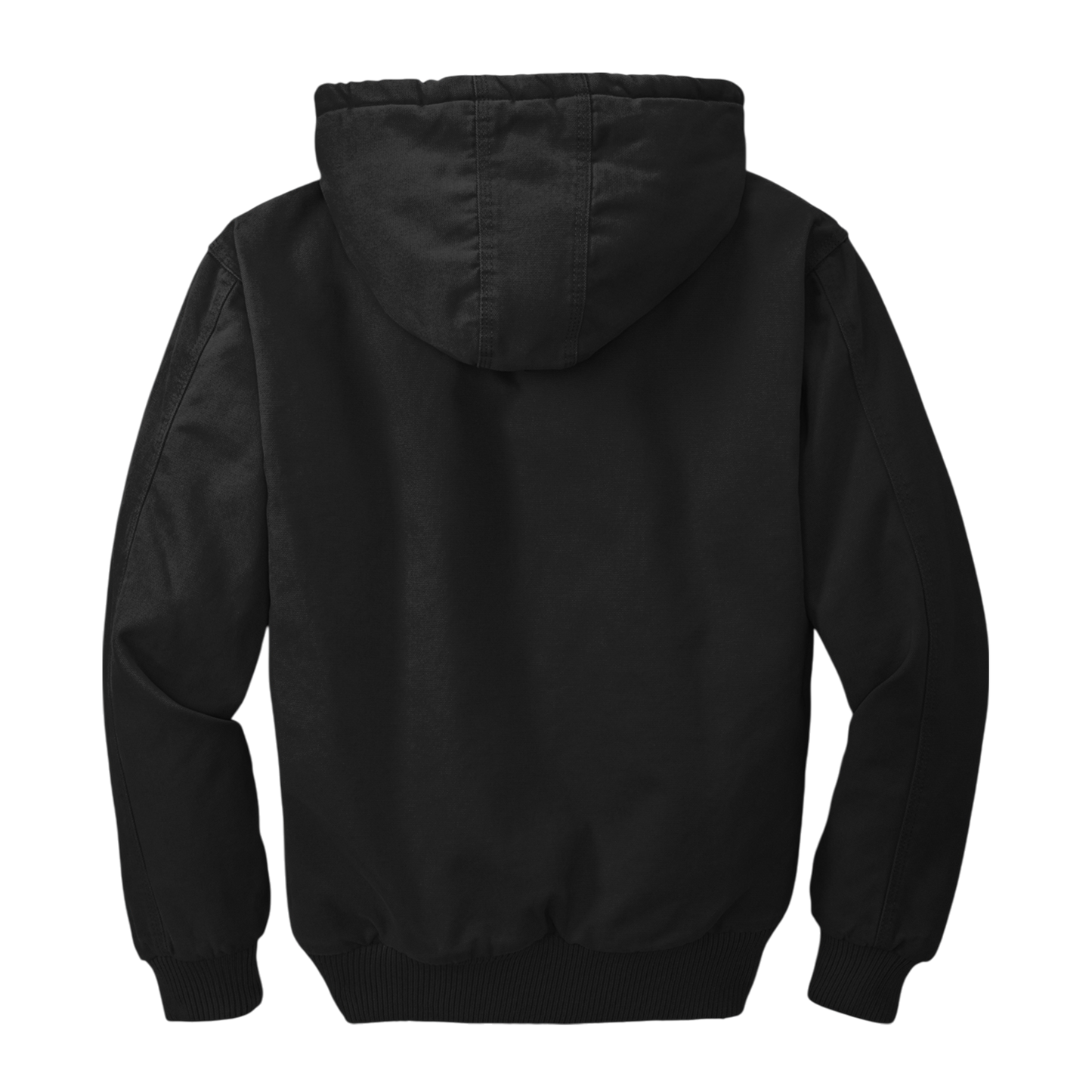 Embroidered Men's Duck Cloth Hooded Work Jacket – Durable Workwear with Logo Chest Stitching