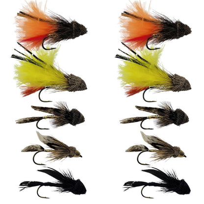 Muddler Minnow Fly Pack –  Classic Streamers for Trout – Hand-Tied & Durable – Natural, Olive, Black, Brown